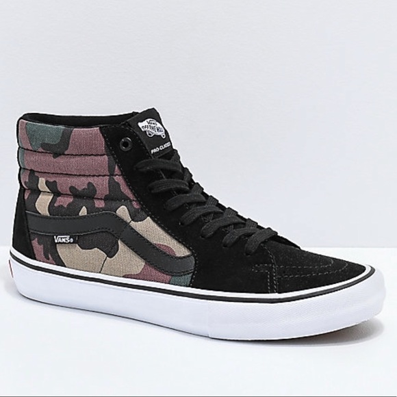 vans black camo shoes